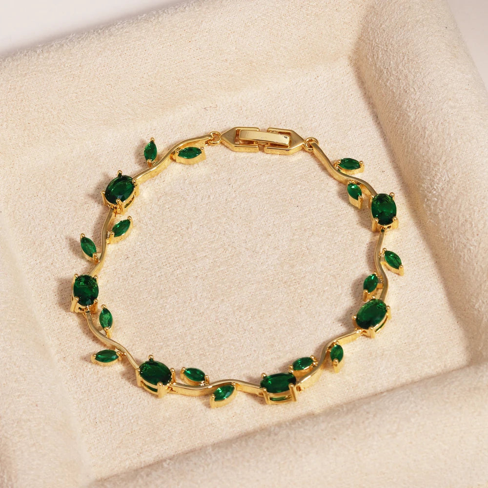 Misty and Molly Tulip Harmony Charm Bracelet Crystal 18k Gold-Plated