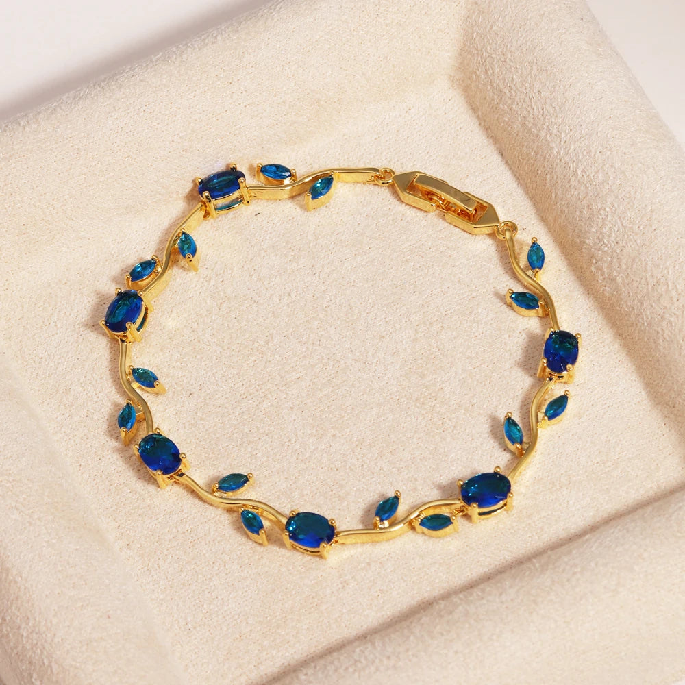 Misty and Molly Tulip Harmony Charm Bracelet Crystal 18k Gold-Plated
