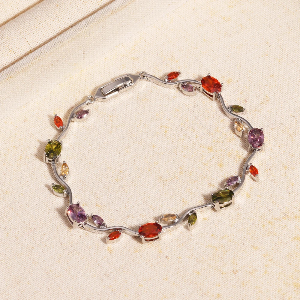 Misty and Molly Tulip Harmony Charm Bracelet Crystal 18k Gold-Plated