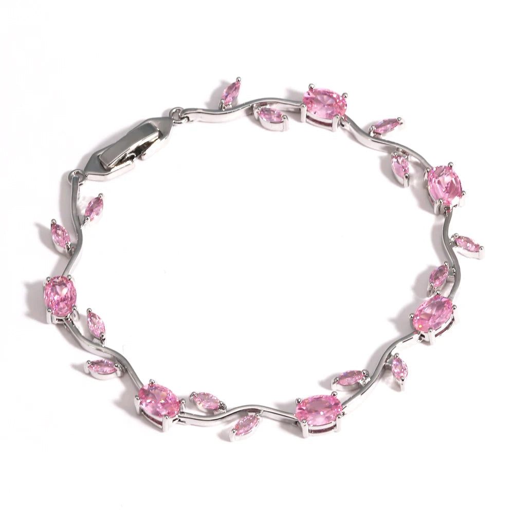 Misty and Molly Tulip Harmony Charm Bracelet Crystal 18k Gold-Plated