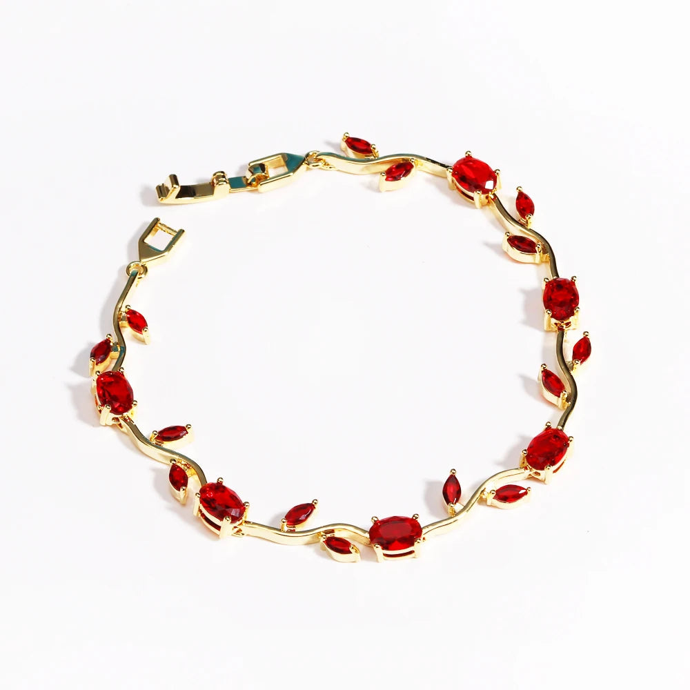 Misty and Molly Tulip Harmony Charm Bracelet Crystal 18k Gold-Plated