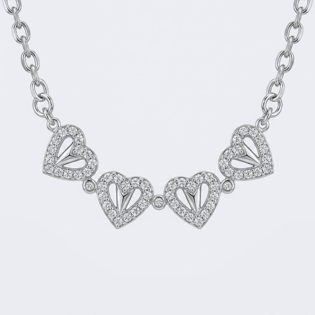 Four Leaf Folding Clover Necklace in Rose Gold - Ellavore
