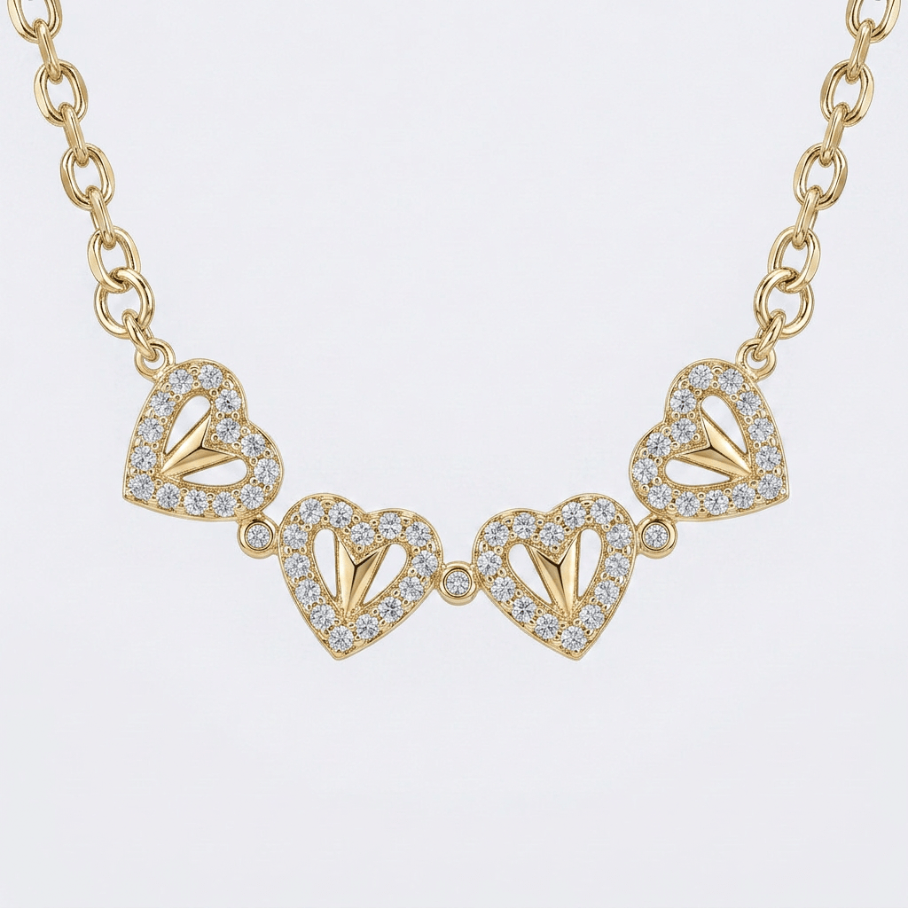 Four Leaf Folding Clover Necklace in Rose Gold - Ellavore
