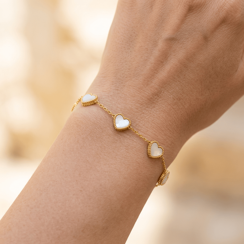 Love Motif Bracelet in White Pearl - Ellavore