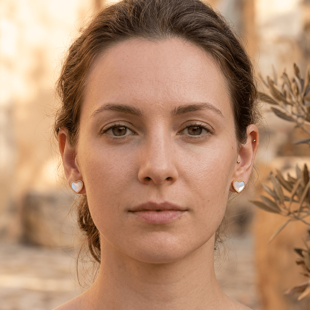 Love Motif Earrings in White Pearl - Ellavore