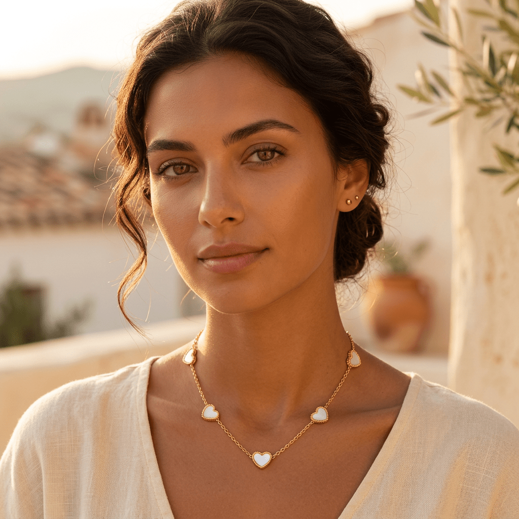 Love Motif Pendant in White Pearl - Ellavore