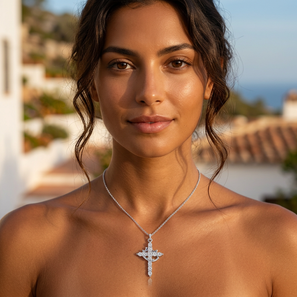 The Crown & Cross Pendant in Gold