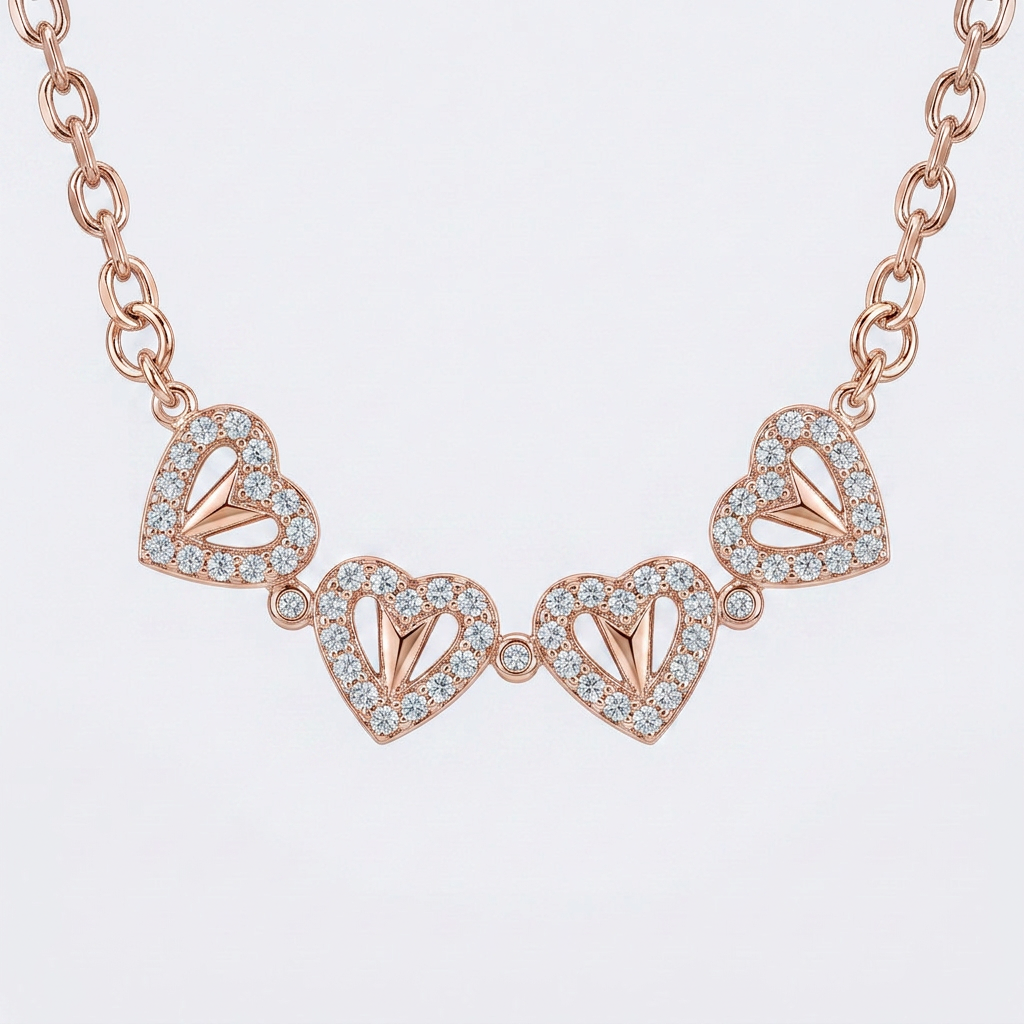 Four Leaf Folding Clover Necklace in Gold