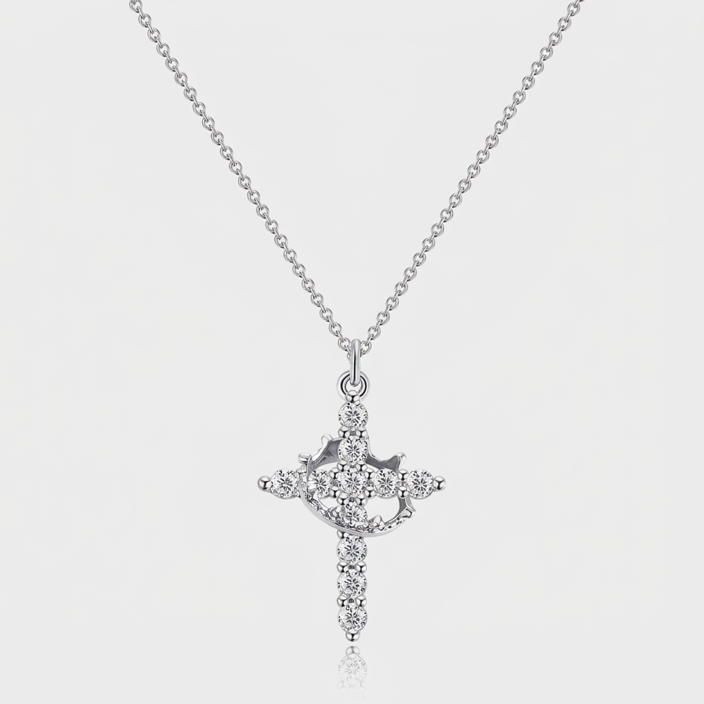 The Crown & Cross Pendant in Gold