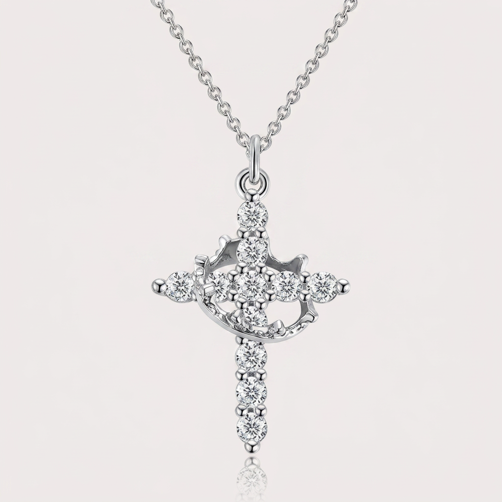 The Crown & Cross Pendant in Silver