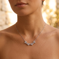 Four Leaf Folding Clover Necklace in Silver