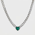 The Passion Necklace - Heart Shaped Green Stone Pendant