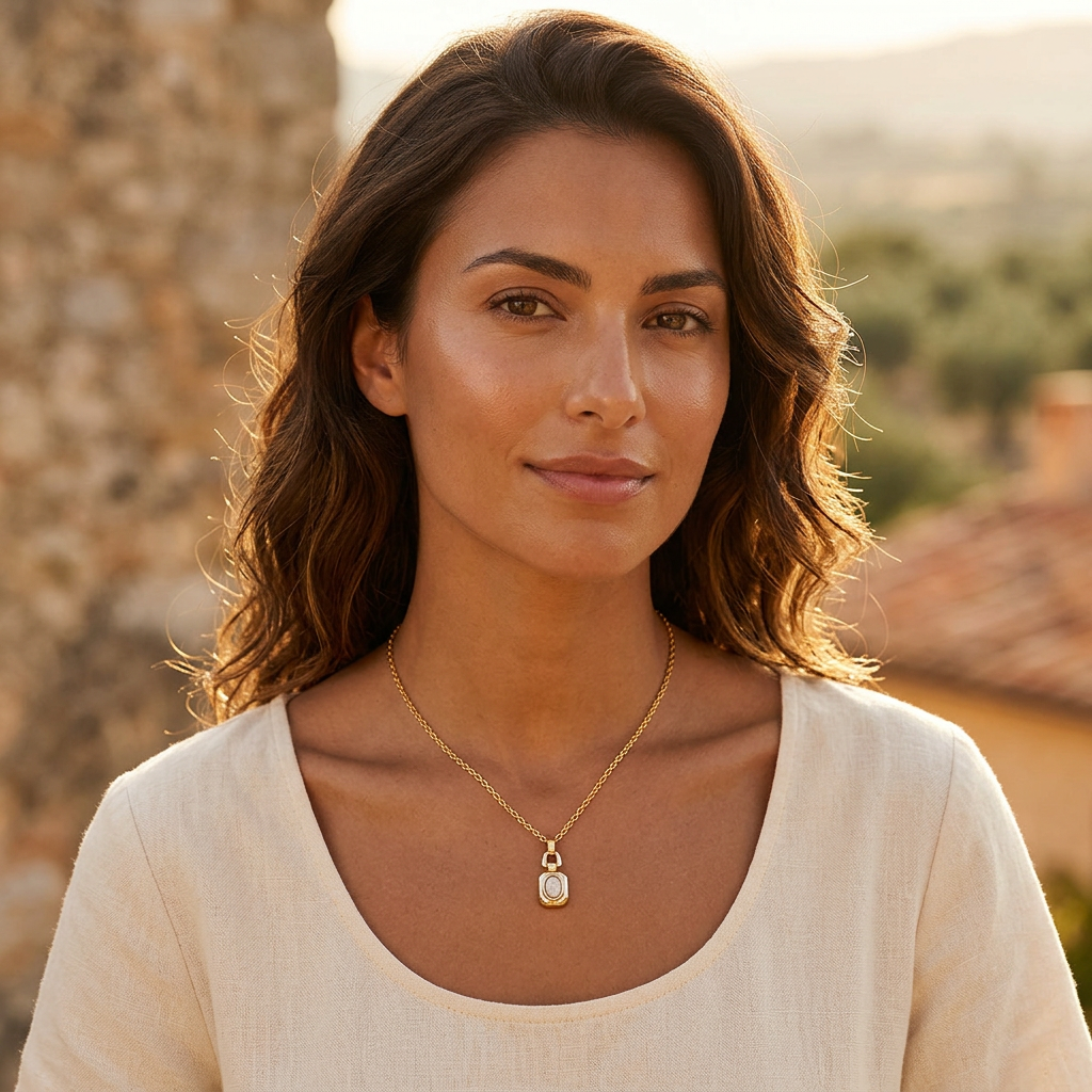 The Velloura Gemstone Necklace - Gold Moonstone  [edit]