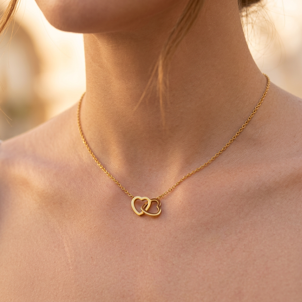 Locking Heart Pendant - in Gold
