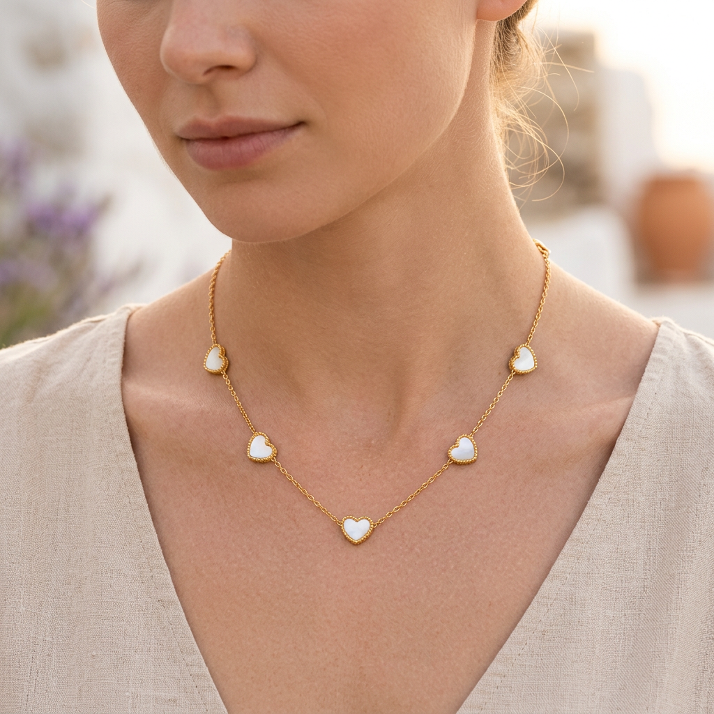 Love Motif Pendant in White Pearl