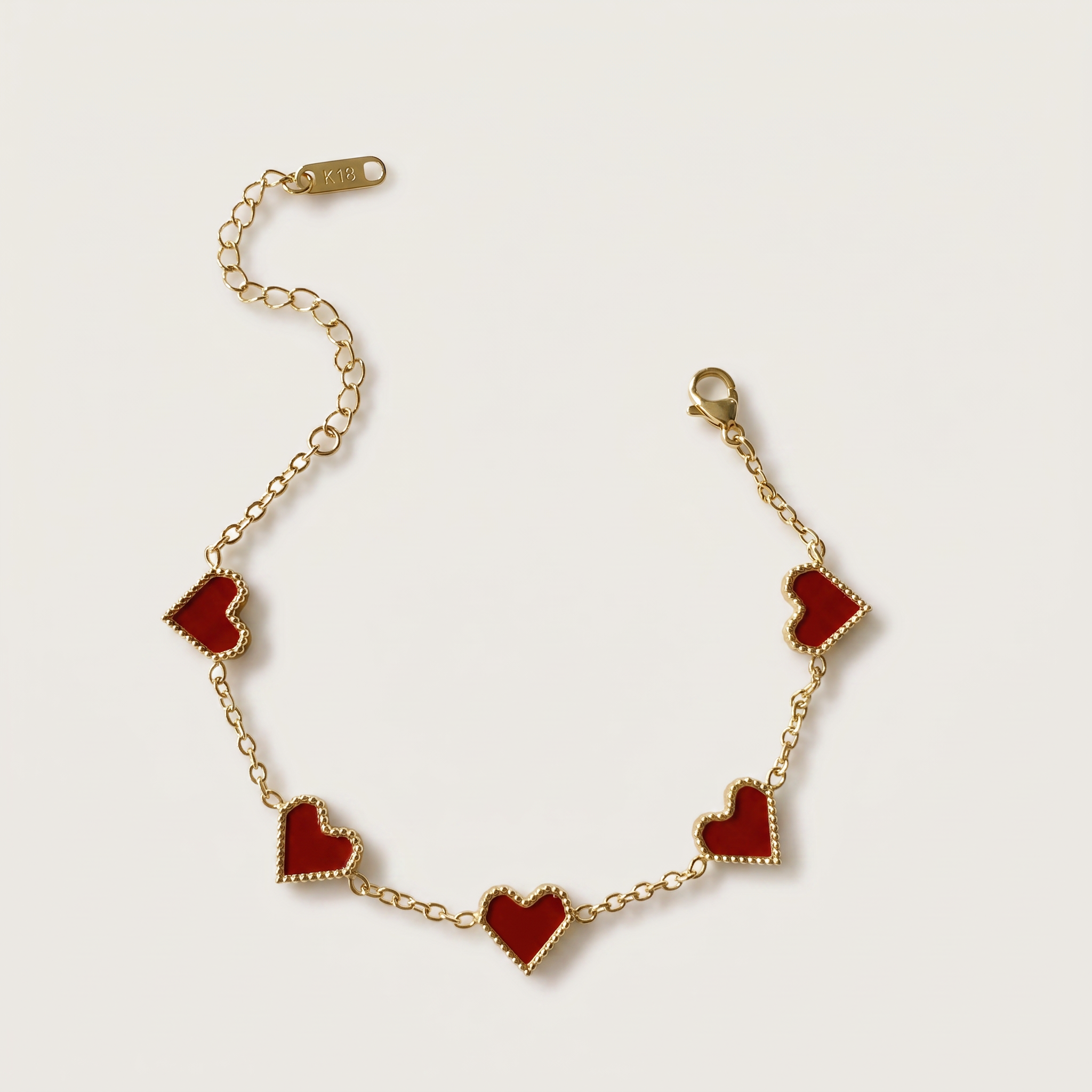 5 Heart Motif Bracelet in Blue