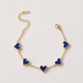 5 Heart Motif Bracelet in Blue