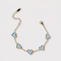 5 Heart Motif Bracelet in Light Blue