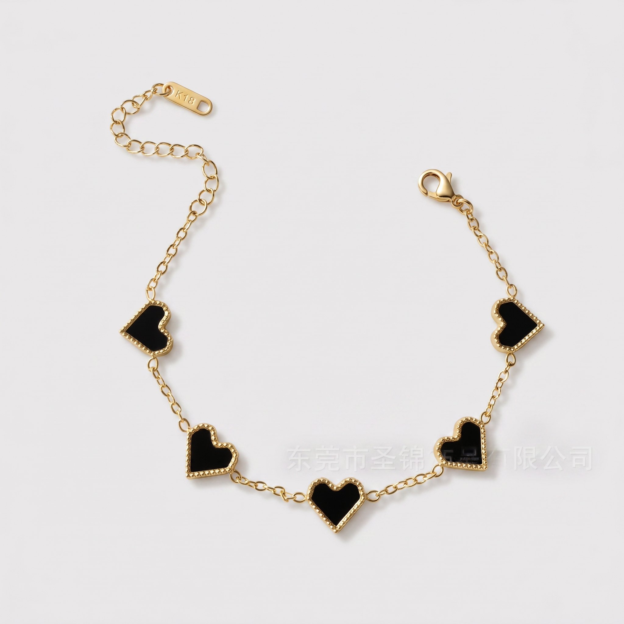 5 Heart Motif Bracelet in Blue