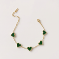 5 Heart Motif Bracelet in Green