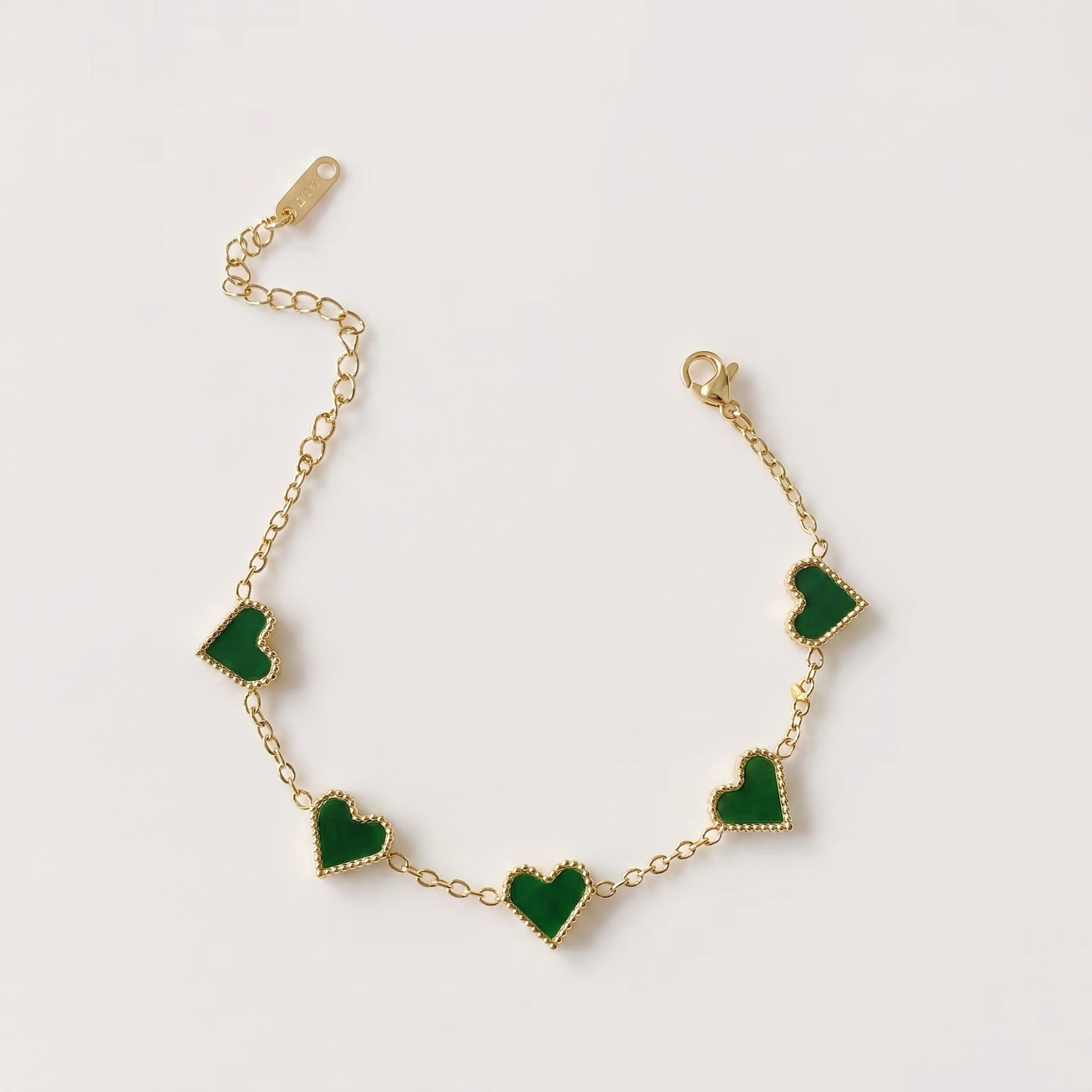 5 Heart Motif Bracelet in Blue