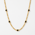 The Elorie 5 Heart Motif Necklace in Gold