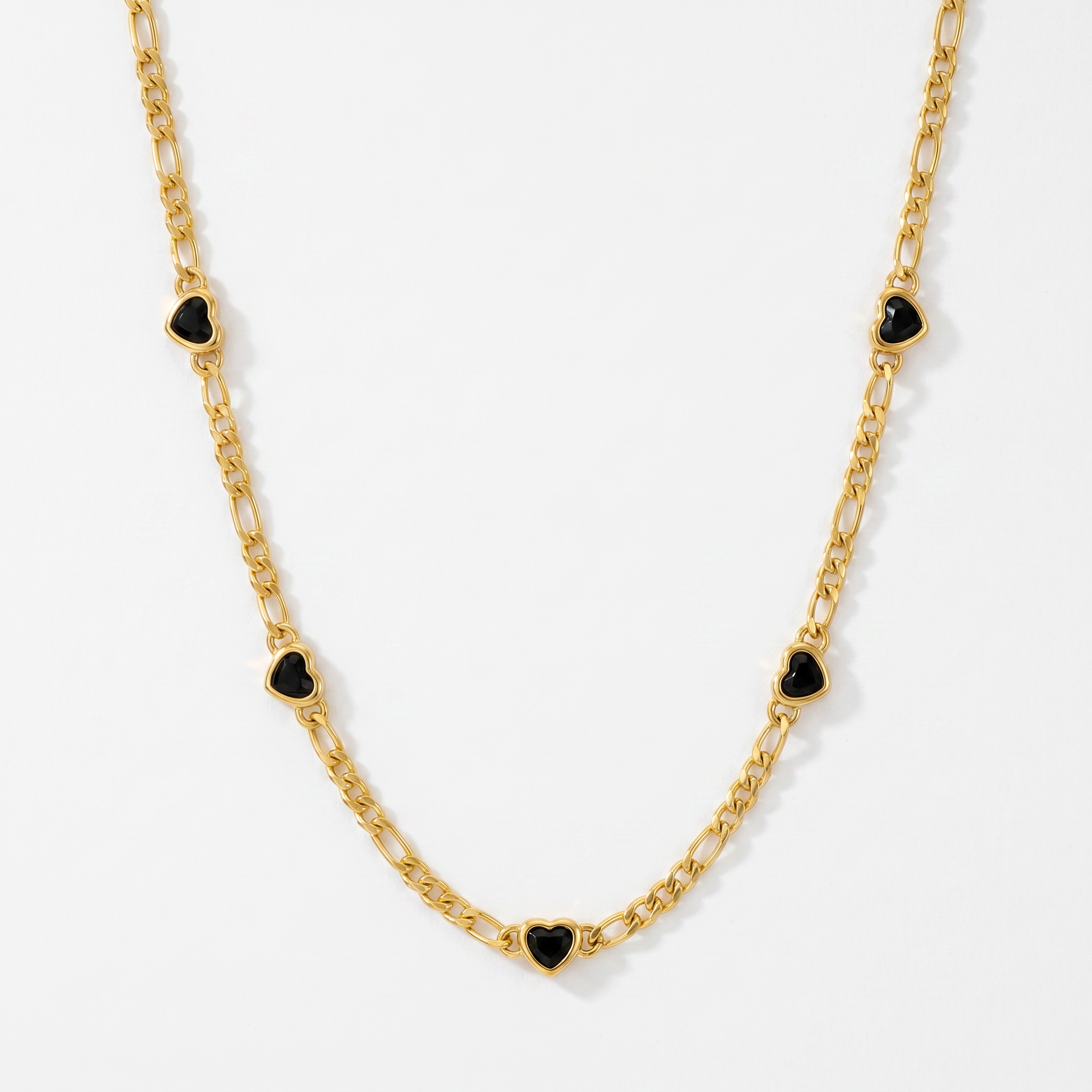 The Elorie 5 Heart Motif Necklace in Gold
