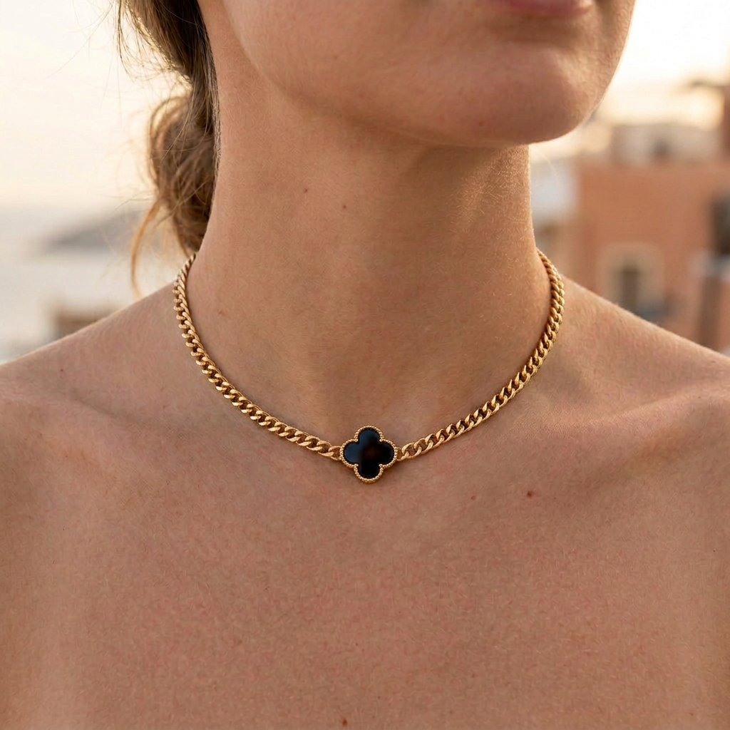 White Pearl Forget Me Knot Flower Pendant in Gold