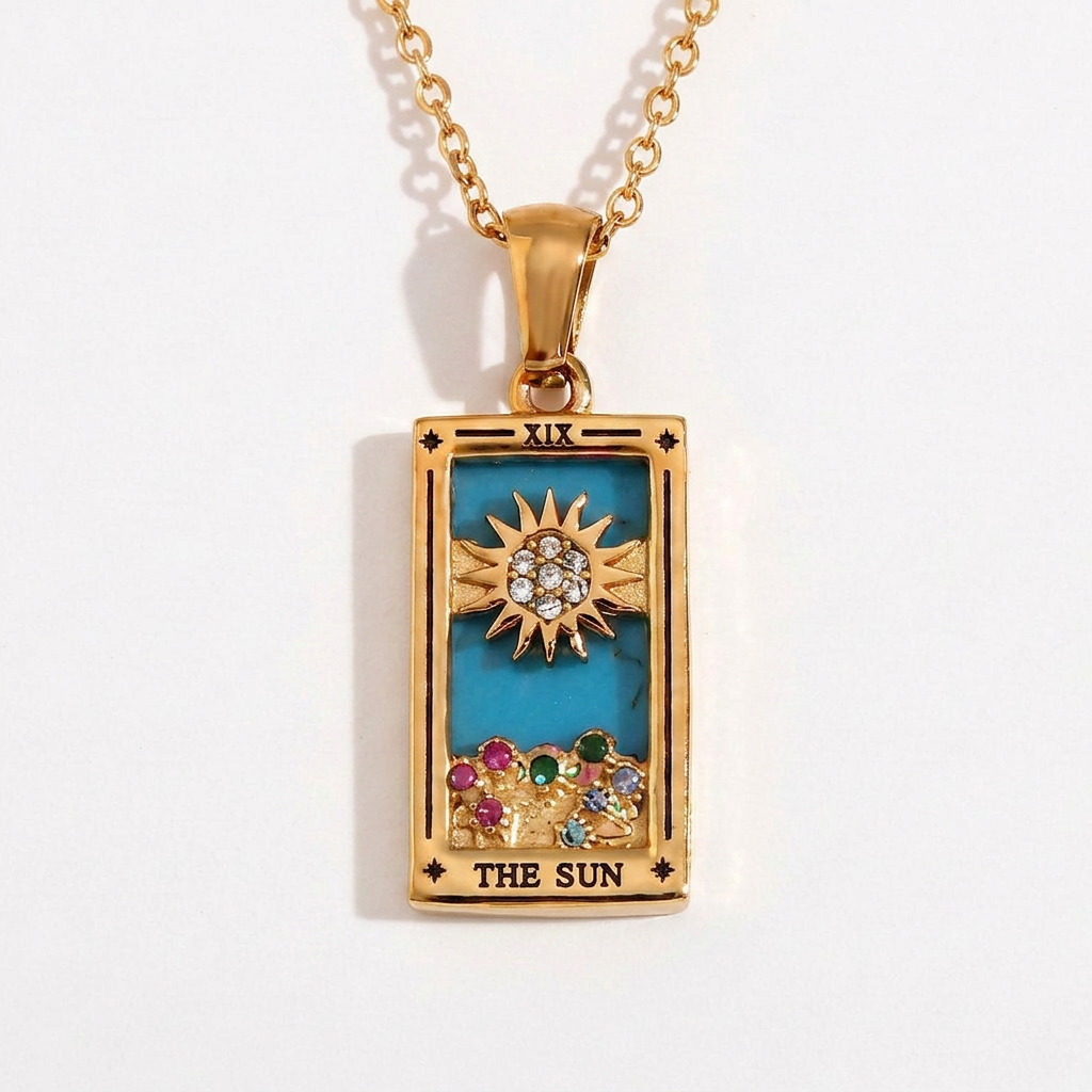 The Sun - Tarot Reading Deck of Cards in Gold