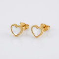 Love Motif Earrings in White Pearl
