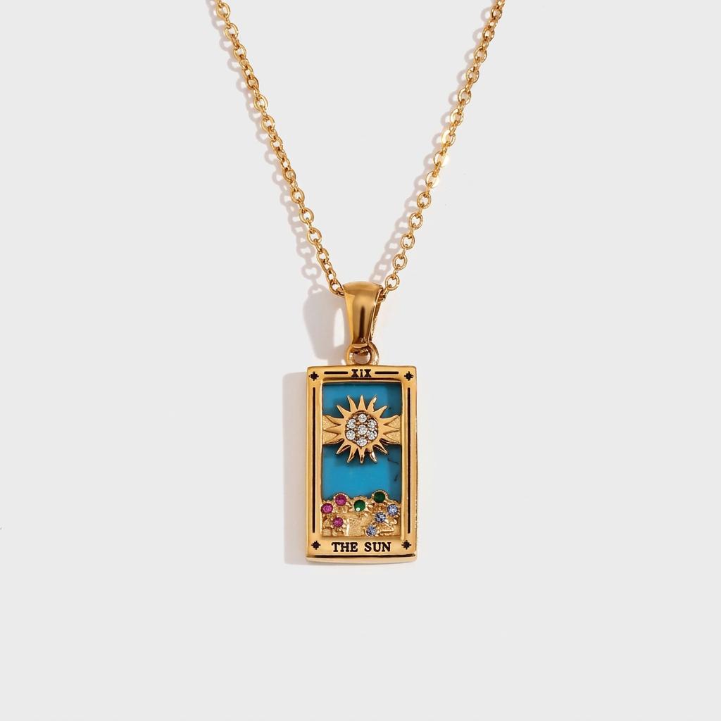 The Sun - Tarot Reading Deck of Cards in Gold