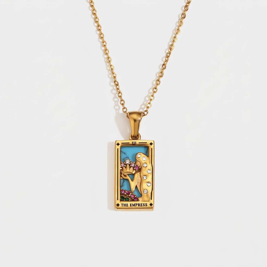 The Lovers - Tarot Reading Deck of Cards in Gold