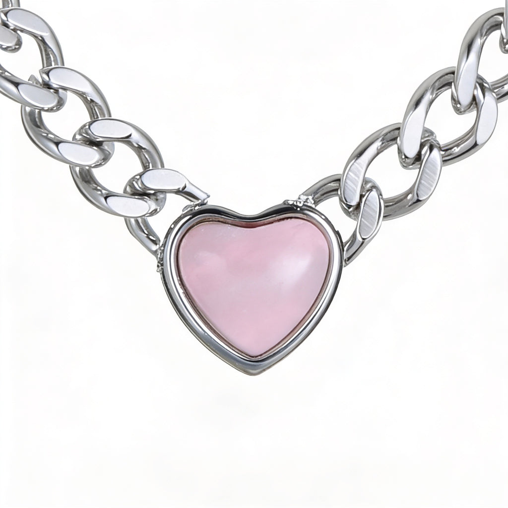 The Passion Necklace - Heart Shaped White Stone Pendant
