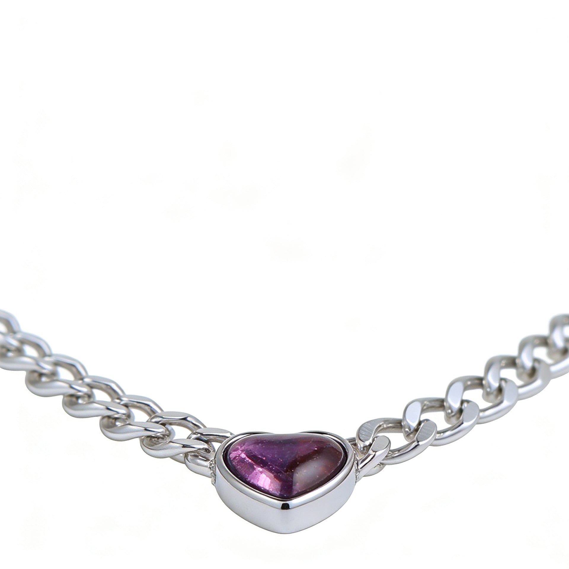 The Passion Necklace - Heart Shaped Purple Stone Pendant