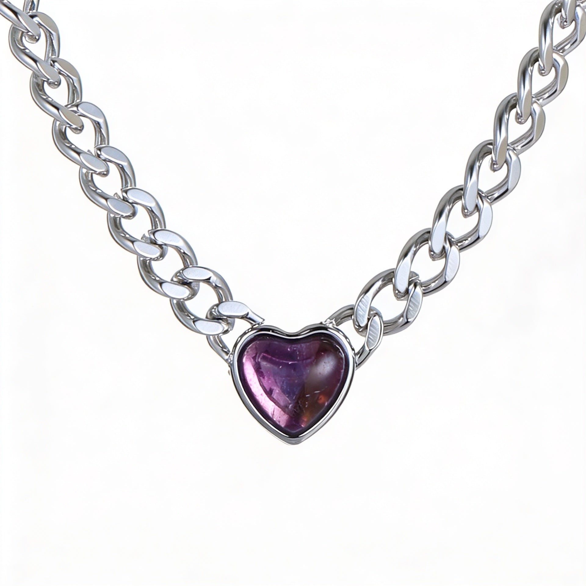 The Passion Necklace - Heart Shaped Pink Stone Pendant