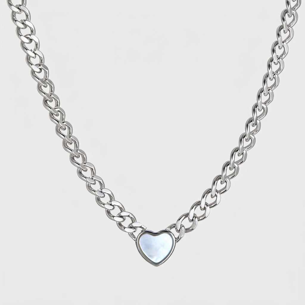The Passion Necklace - Heart Shaped White Stone Pendant