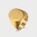 Plain Flat Oval Signet Gold Ring