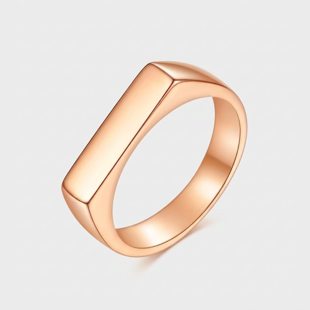 Rhodes Flat Top Gold Ring