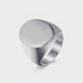 Plain Flat Oval Signet Silver Ring