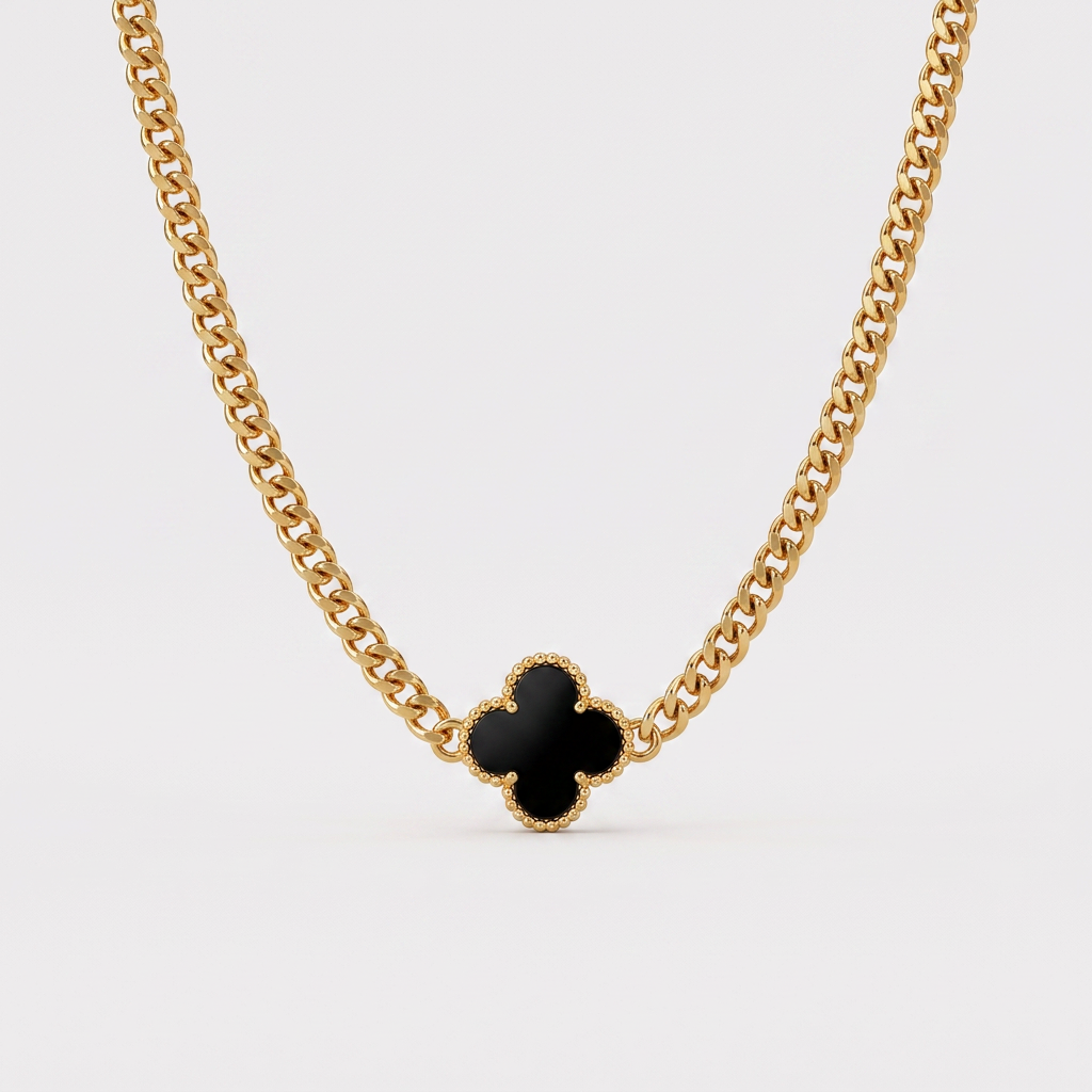 White Pearl Forget Me Knot Flower Pendant in Gold