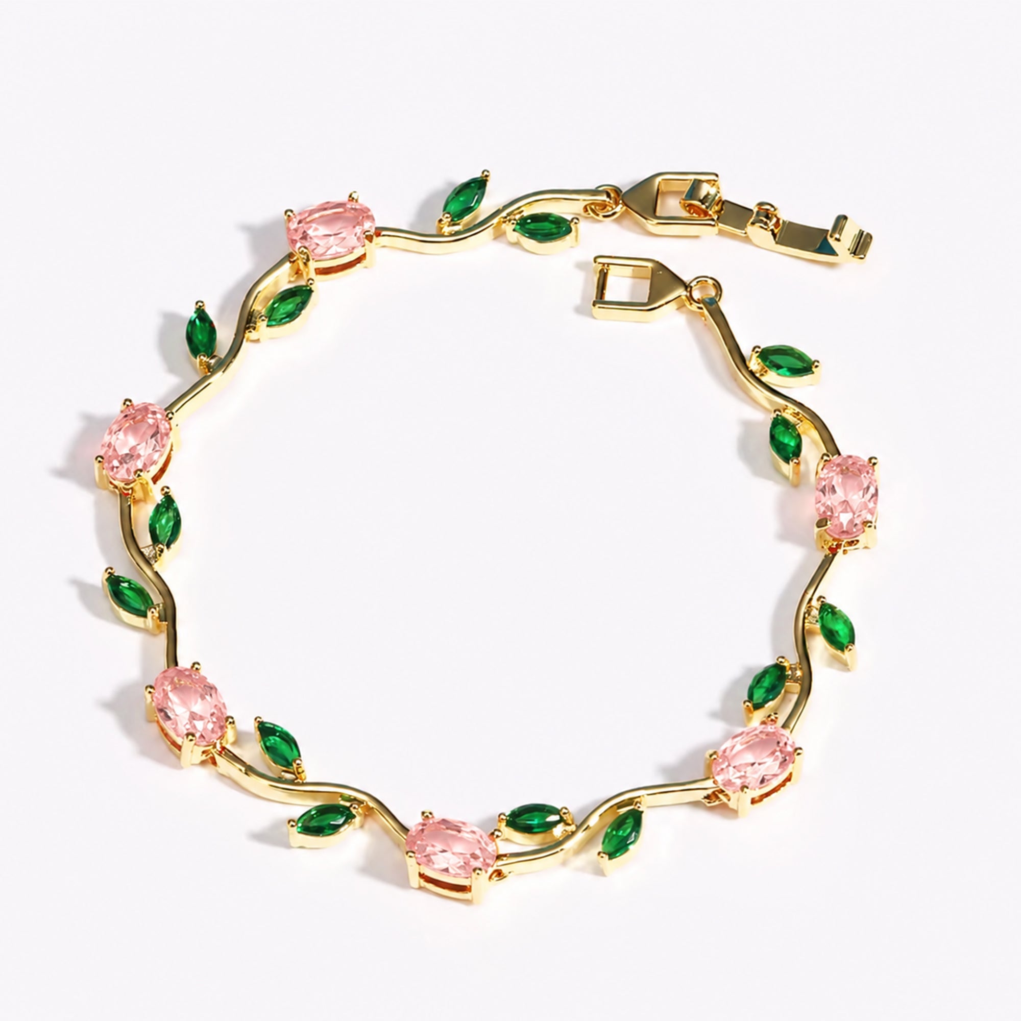 Misty and Molly Tulip Harmony Charm Bracelet Crystal 18k Gold-Plated