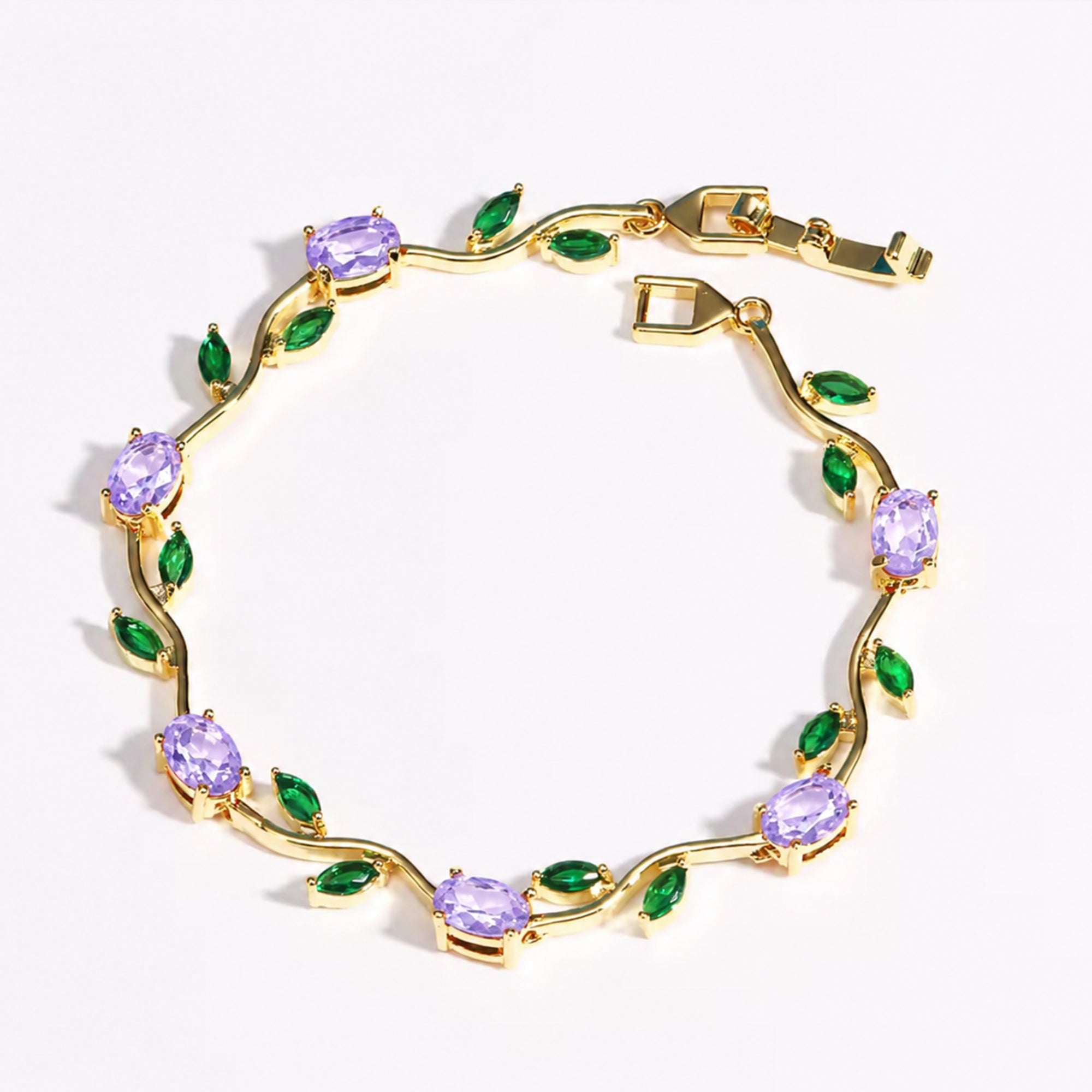 Misty and Molly Tulip Harmony Charm Bracelet Crystal 18k Gold-Plated