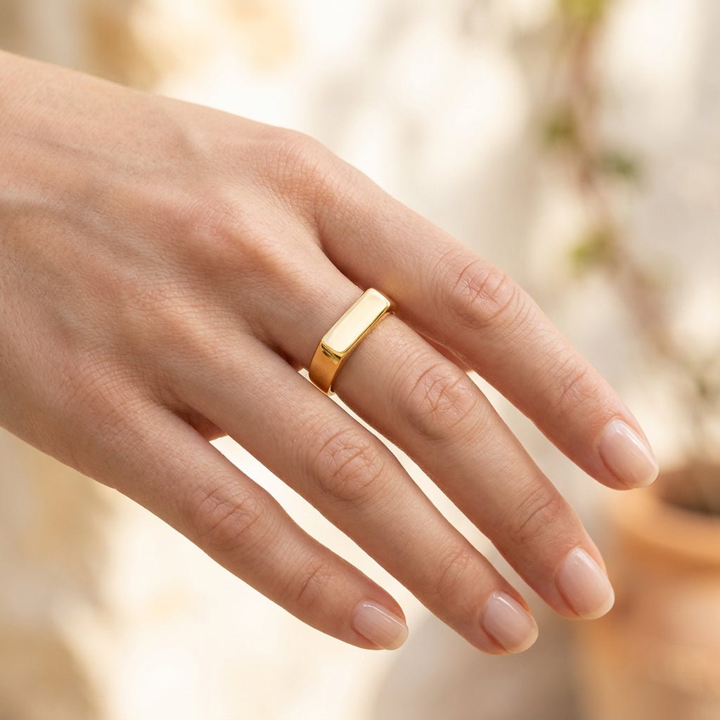 Rhodes Flat Rose Gold Ring - Ellavore