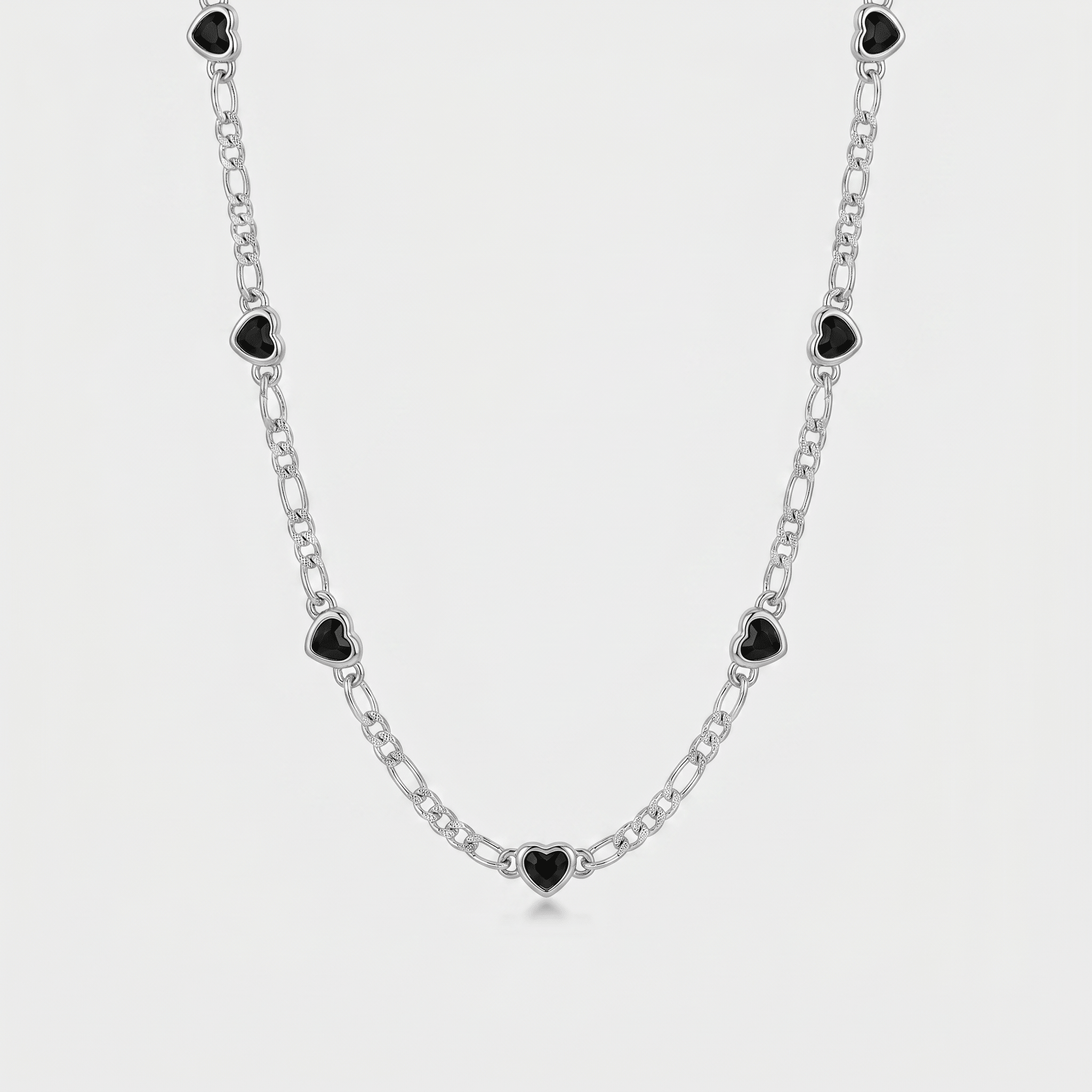 The Elorie 5 Heart Motif Necklace in Silver - Ellavore