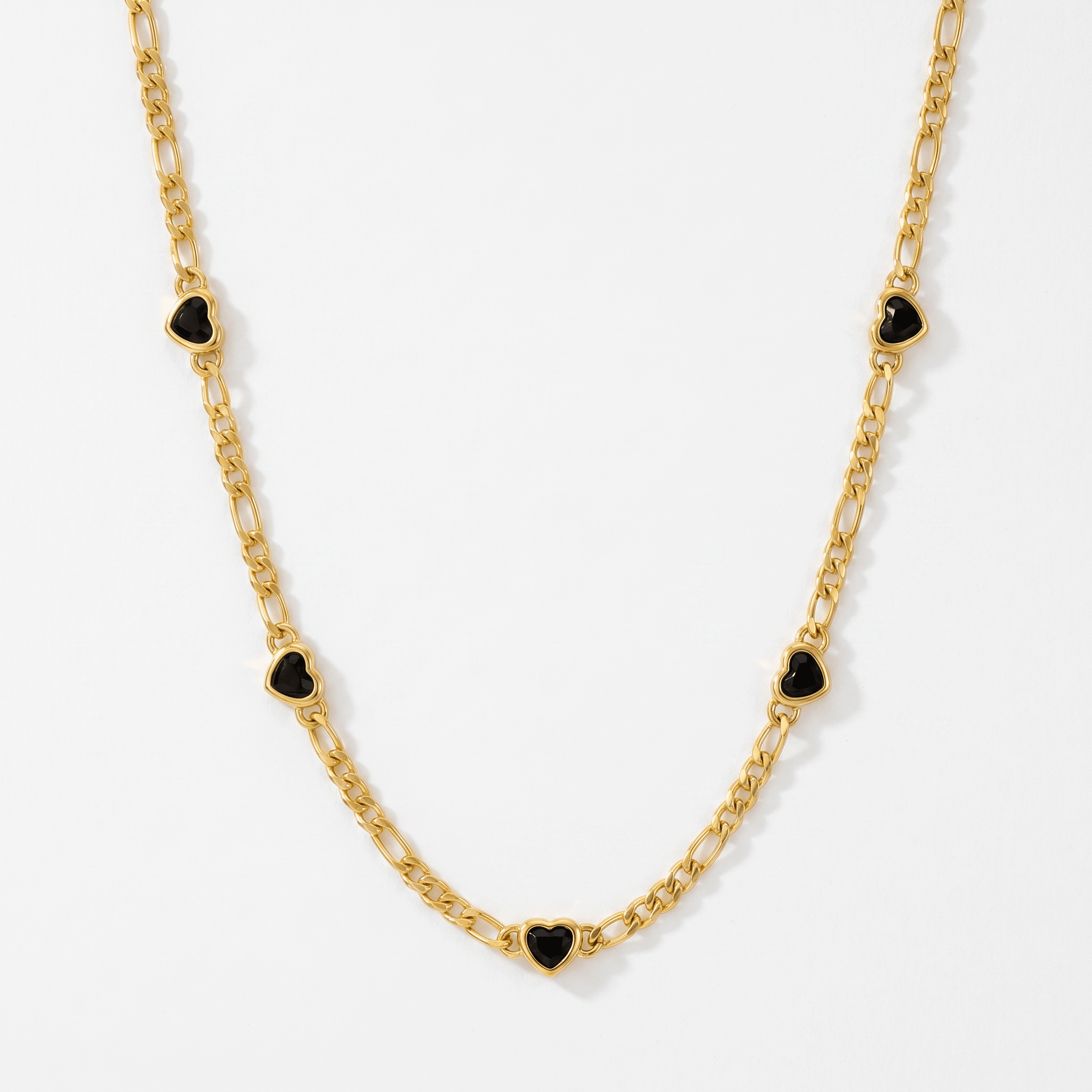 The Elorie 5 Heart Motif Necklace in Silver - Ellavore