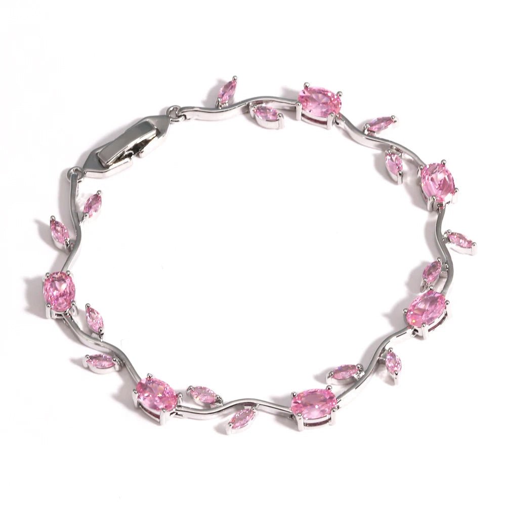 Tulip Harmony Charm Bracelet Crystal 18k Gold-Plated - Ellavore