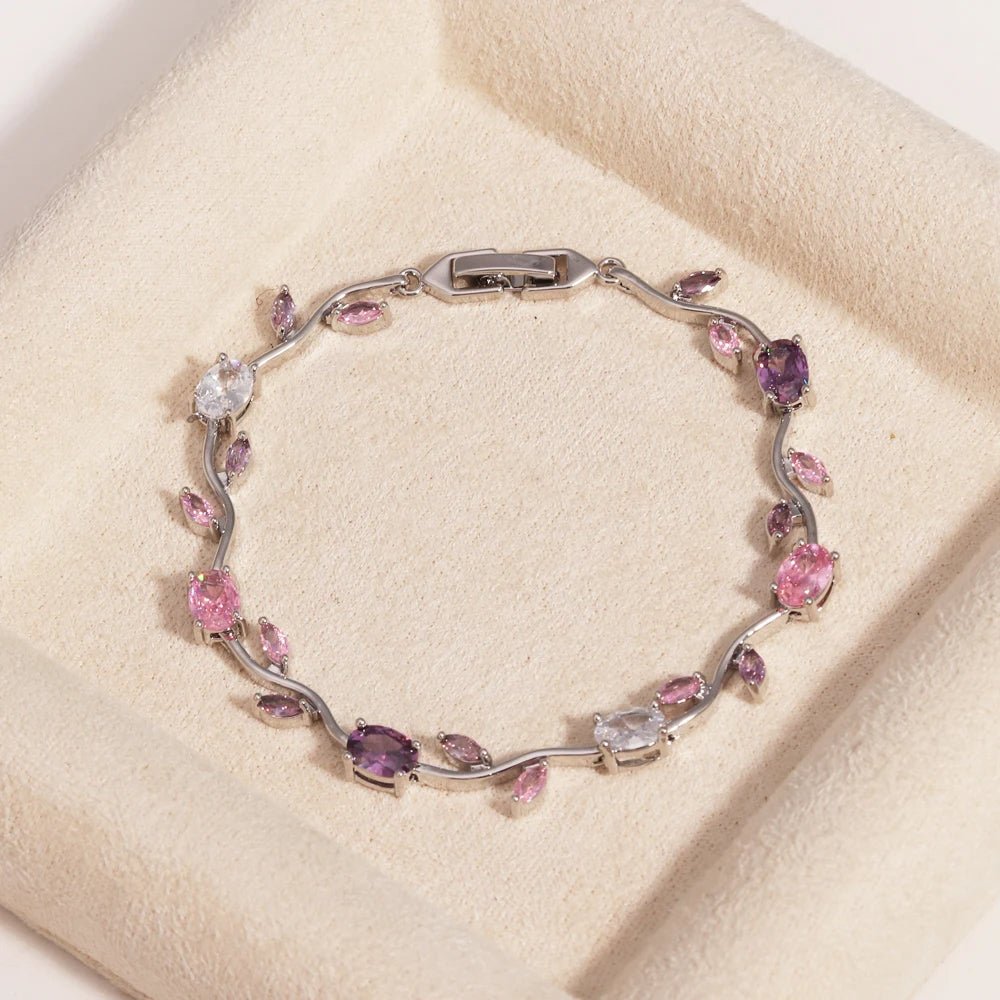 Tulip Harmony Charm Bracelet Crystal 18k Gold-Plated - Ellavore