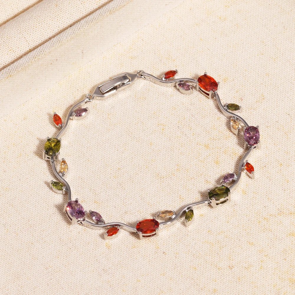 Tulip Harmony Charm Bracelet Crystal 18k Gold-Plated - Ellavore