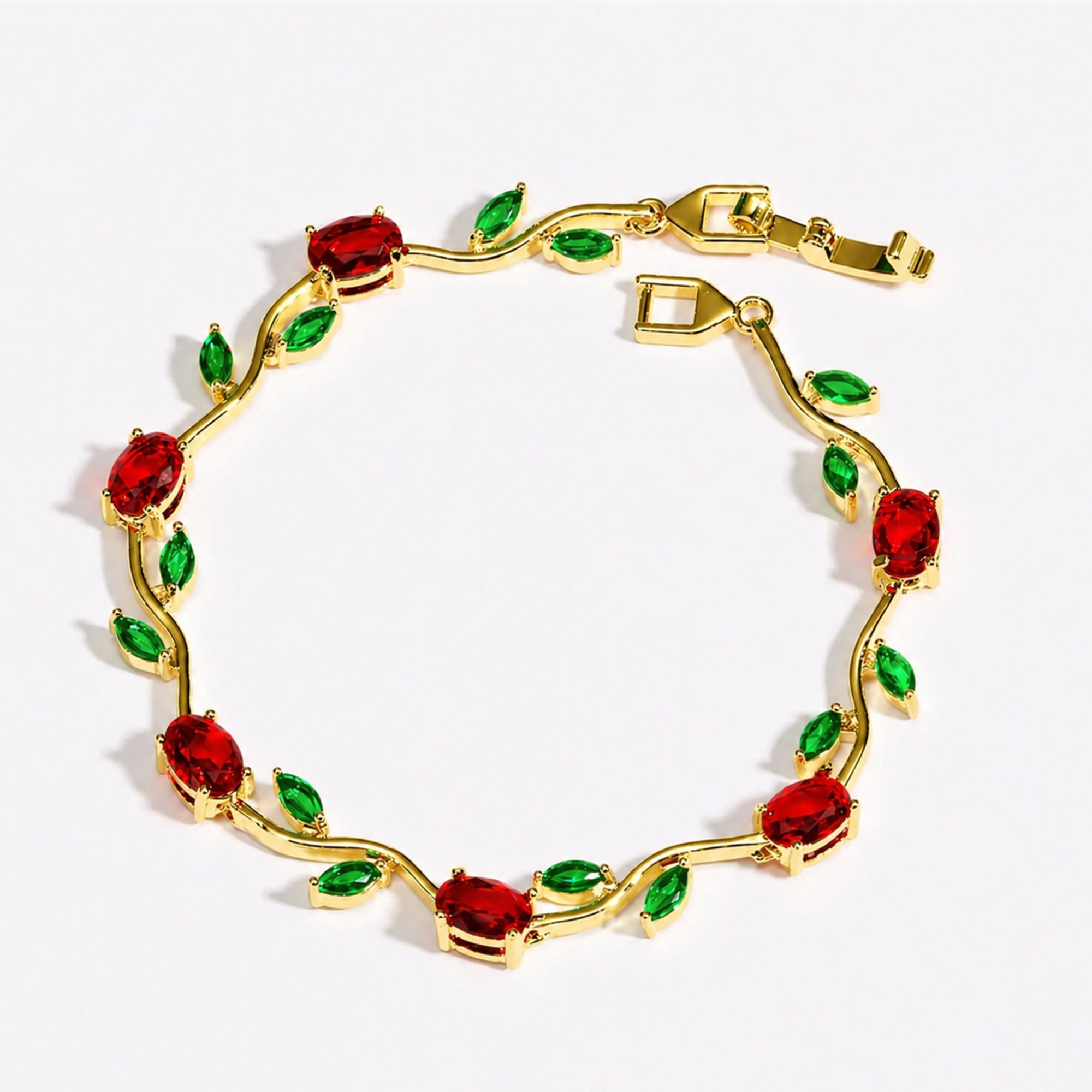 Tulip Harmony Charm Bracelet Crystal 18k Gold-Plated - Ellavore