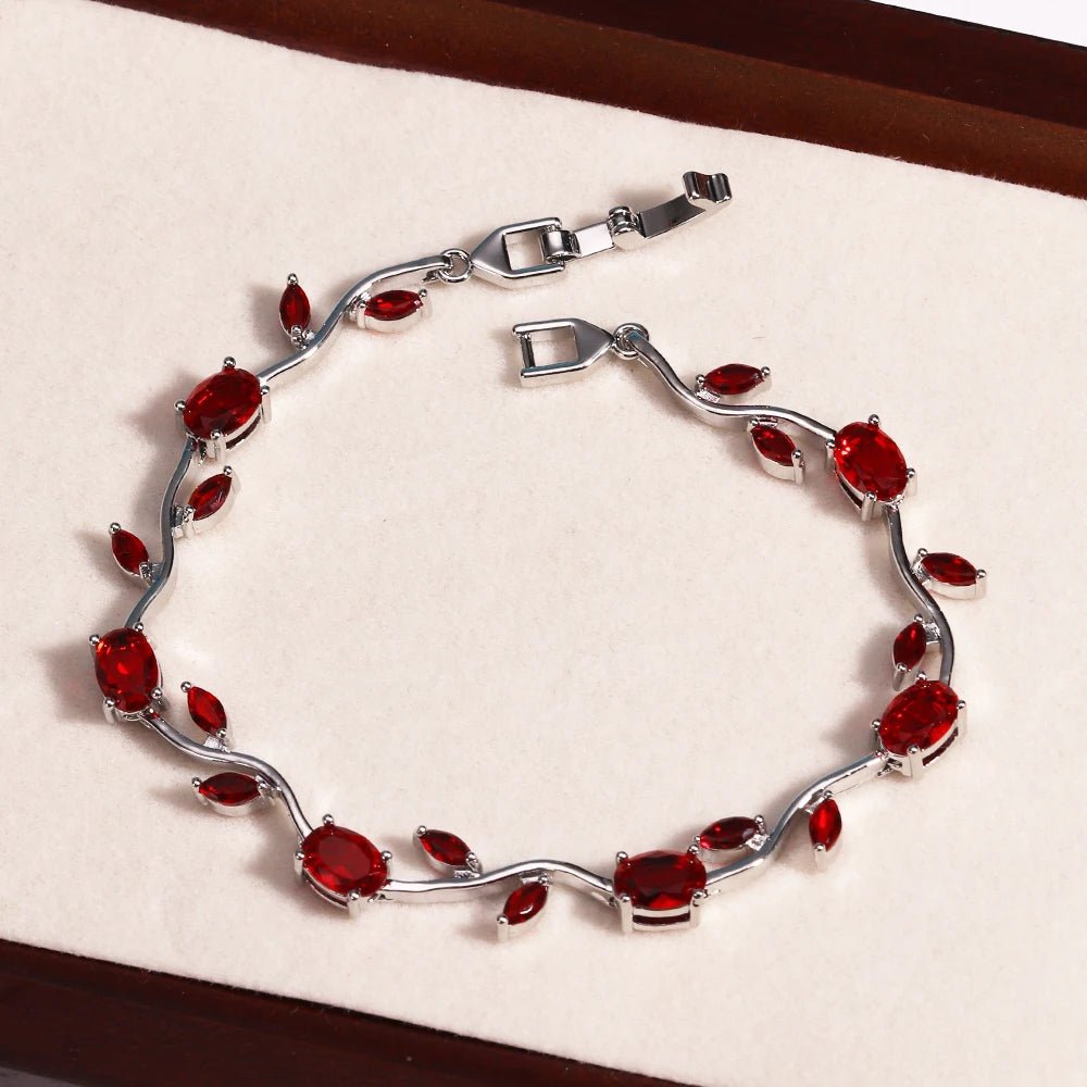 Tulip Harmony Charm Bracelet Crystal 18k Gold-Plated - Ellavore